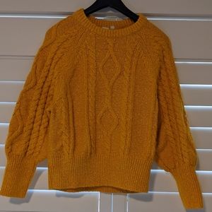 Gap Mustard Cable Knit Sweater